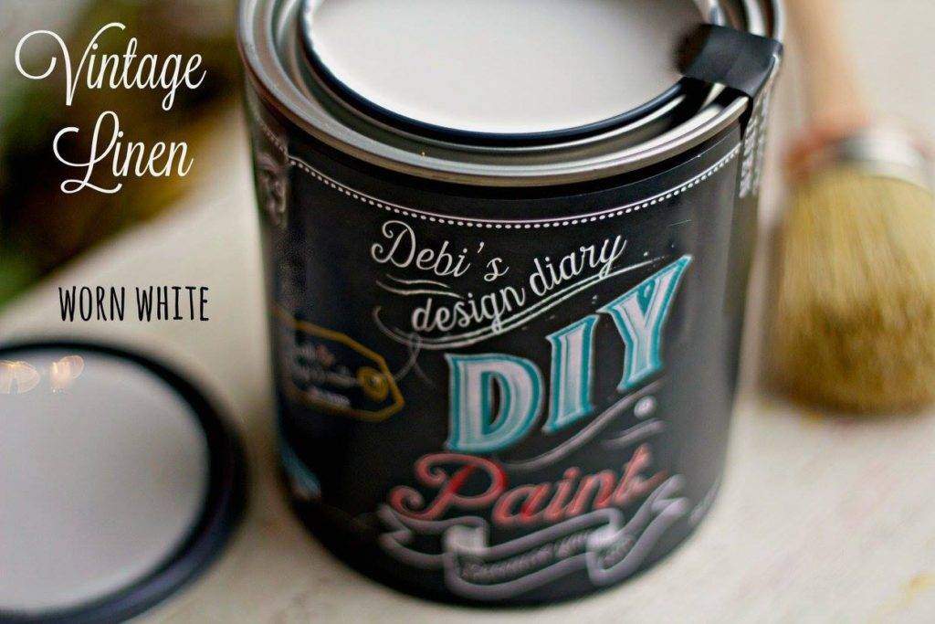 Open can of vintage linen diy paint 32 oz can