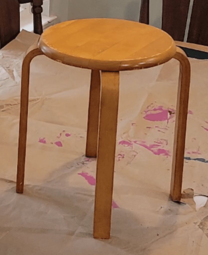 Vanity Stool Makeover before image