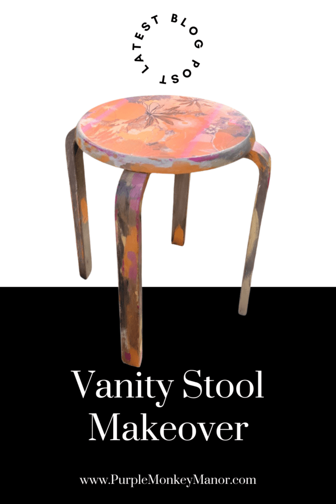 Vanity Stool Makeover Blog Pinterest Pin #3