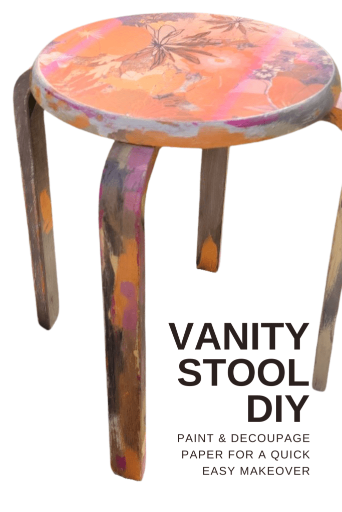 Vanity Stool Makeover Blog Pinterest Pin #1