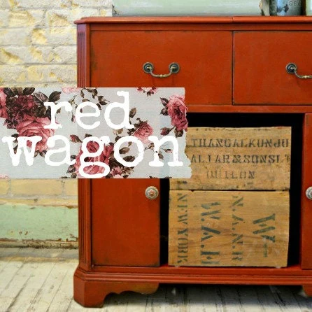 A dresser painted in the color Red Wagon